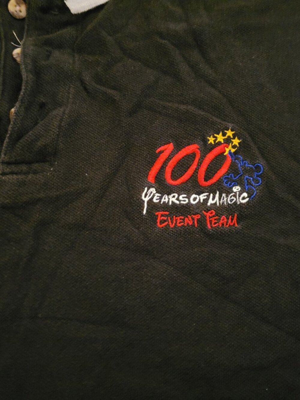 WDW 100 Years of Magic Event Team black polo shirt Cast Member